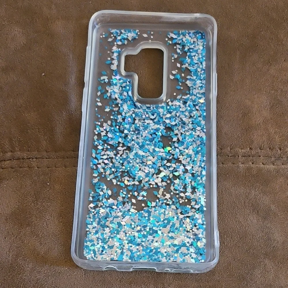 Samsung Clear Case with Blue Glitter
